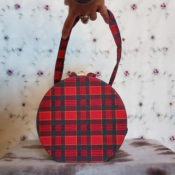 Vintage Tartan Plaid Train Case / Box Purse - Picture 2 of 9